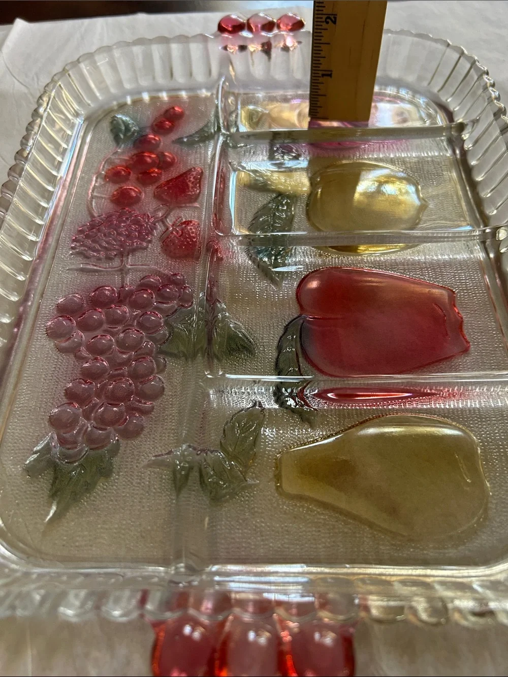 Vintage Rainbow Mist 5-Part Divided Relish Dish by Indiana Glass NIB Item 2939